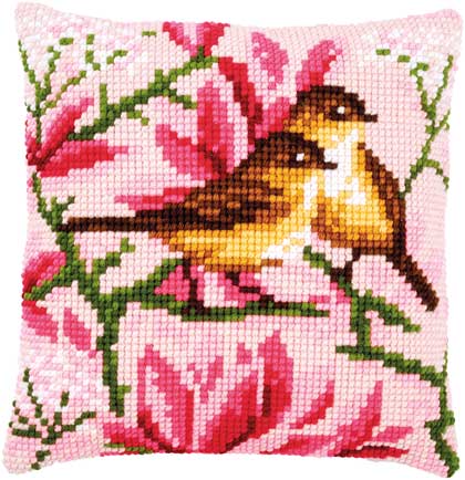 Front Cushion: Bird and Magnolia