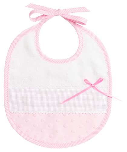 Tartan Baby Bib - Pois 3D Stripes - Pink
