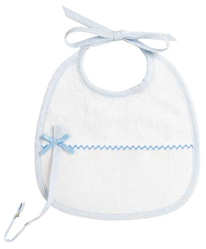 Baby Bib - Pois 3D - Soother Holder - Sky Blue