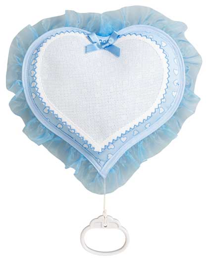 Birth Ribbon Music Box - Heart - Sky Blue