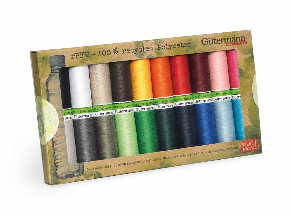 100% Recycled Polyester Sewing Thread Set - Pastel From Gütermann