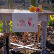 Runner - Easter rabbits in tulip garden