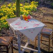 Squared Tablecloth - Easter rabbits in tulip garden