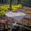 Squared Tablecloth - Easter rabbits in tulip garden