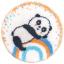 Doormat - Panda on rainbow