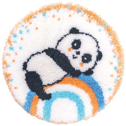 Doormat - Panda on rainbow