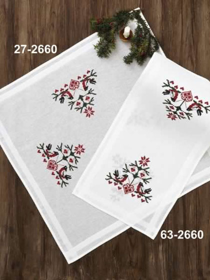 Tablecloth: Birds with hearts