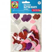 Glitter Foam Stickers - Hearts