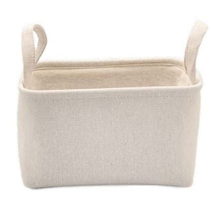 Basket canvas off-white Medium