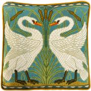 Cushion - Swan, Rush And Iris