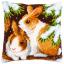 Front Cushion: Rabbits in the snow