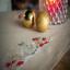 Squared Tablecloth - Snow hare and goldfinch