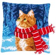 Front Cushion: Cat with scarf