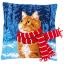 Front Cushion: Cat with scarf