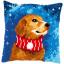 Front Cushion: Dog with scarf
