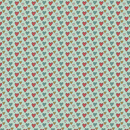 Mini Hearts on Aqua