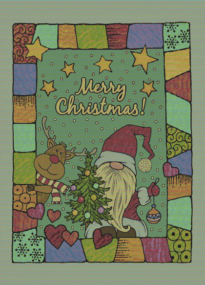 Kitchen towel - Andrew Blue - Rainbow - NO Aida