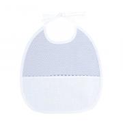 3 Month Embroidery Bib "Dots" Grey