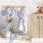 3 Month Embroidery Bib "Koala" Blue
