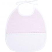 6 Month Embroidery Bib "Dots" Pink