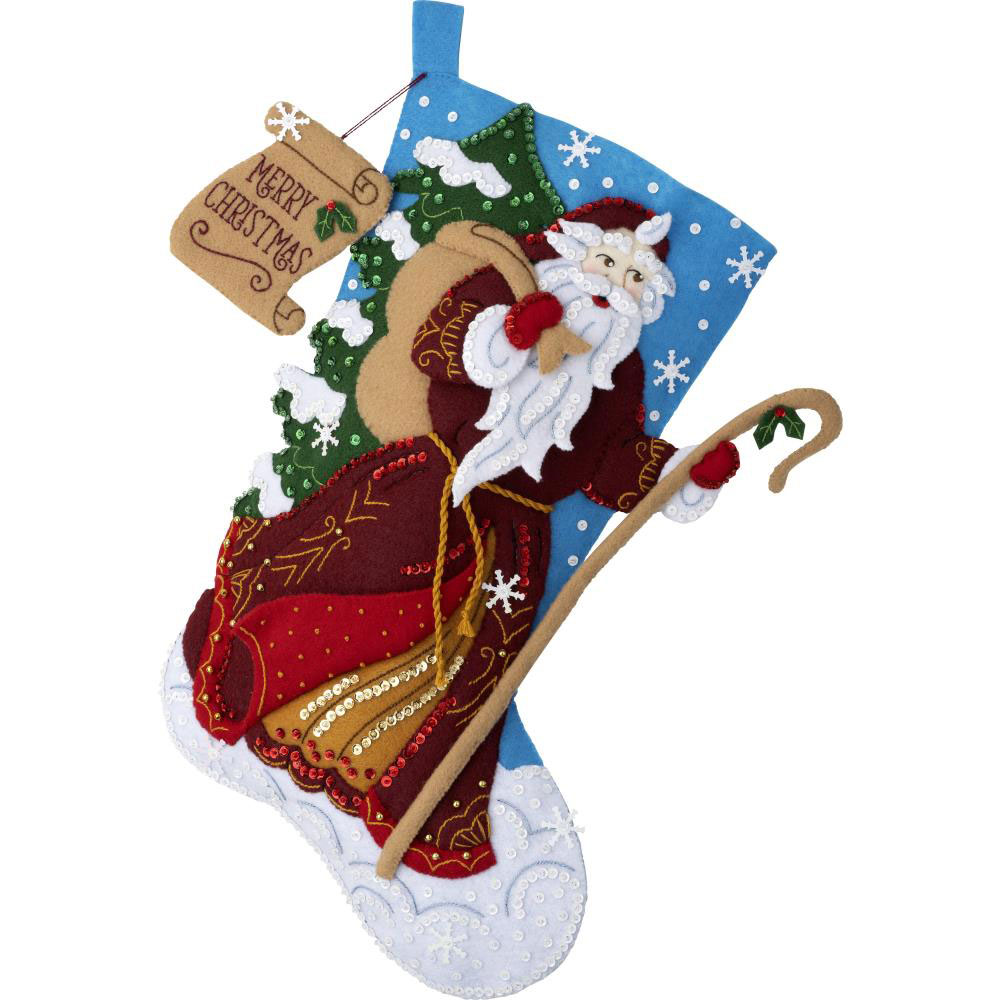 Father Christmas Felt Stocking Applique From Bucilla - Bucilla - Kits -  Casa Cenina