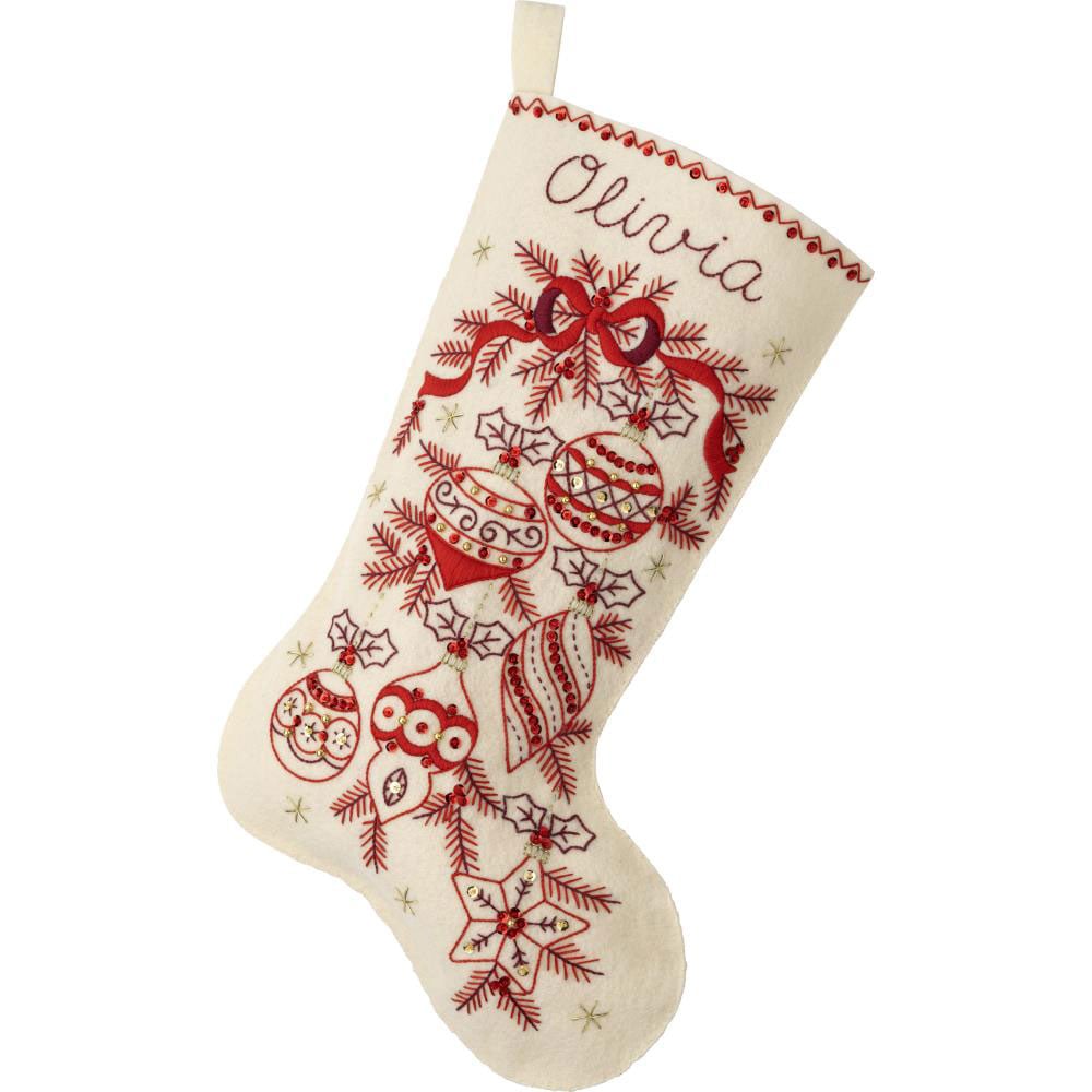 Classic Christmas Felt Stocking Applique From Bucilla - Bucilla - Kits -  Casa Cenina