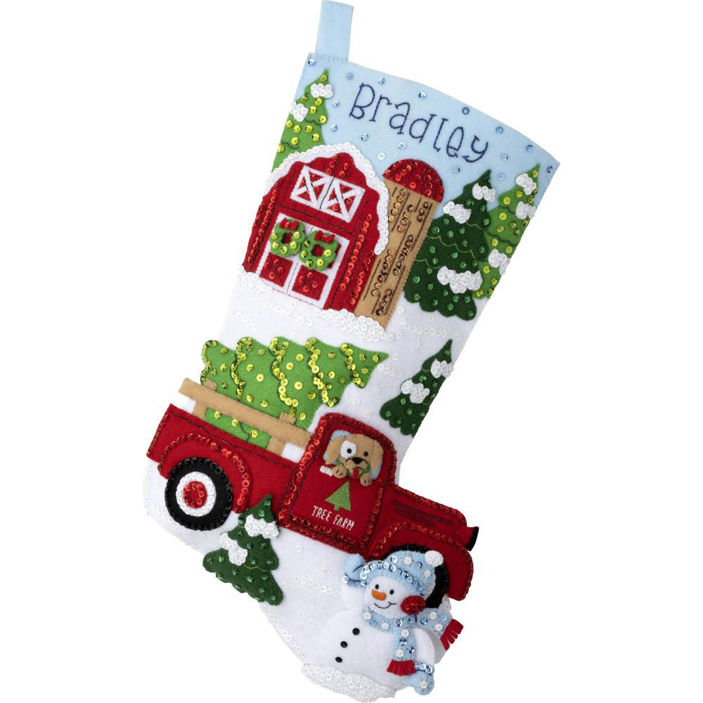 Christmas At The Farm Felt Stocking Applique From Bucilla - Bucilla - Kits  - Casa Cenina