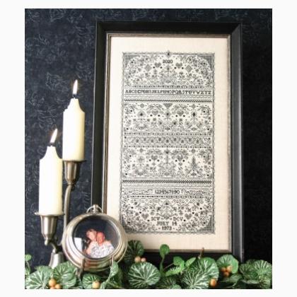 Blackwork Mille Fiori Sampler