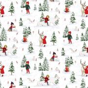 Christmas Snow Globe Pattern : Red Wrapping Paper by Tikkled Pink