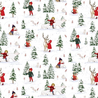 Christmas Wrapping Paper - Artic Kids From Belle & Boo - Adhesive
