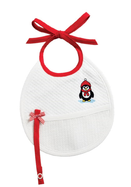 Baby Bib - Soother Holder - Penguin