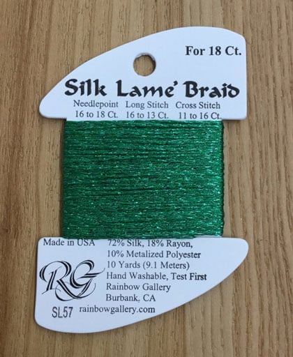 Silk Lame\' Braid - SL57 Christmas Green
