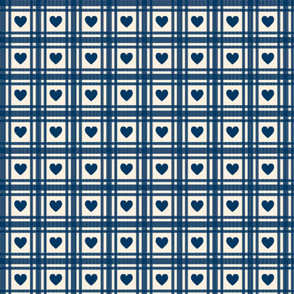 Checkered Hearts - Old Blue