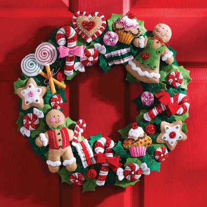 Felt Wreath Applique Kit - Cookies and Candy Wreath