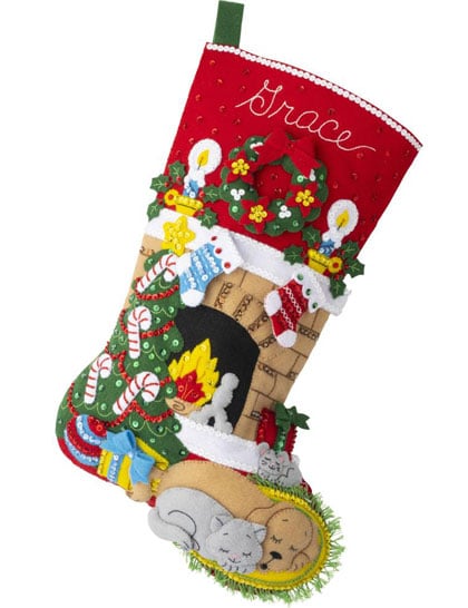 Bucilla Felt Applique Stocking Kit - Night Before Christmas