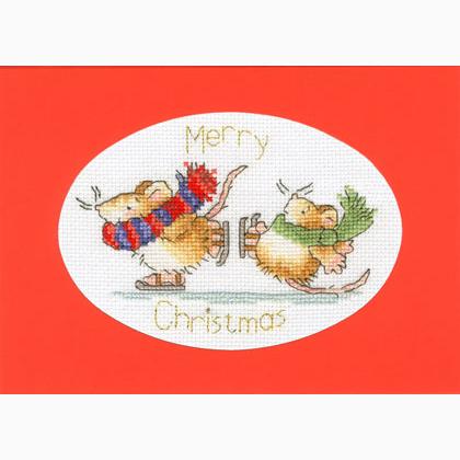 Mice On Ice Christmas Card