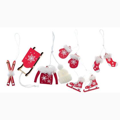 Mini Winter Decorations - Red