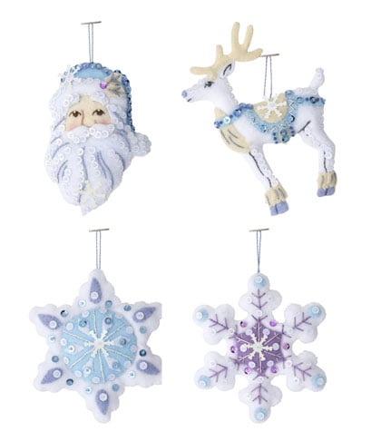 Bucilla Felt Ornaments Applique Kit Set of 6 - Snow Much Fun