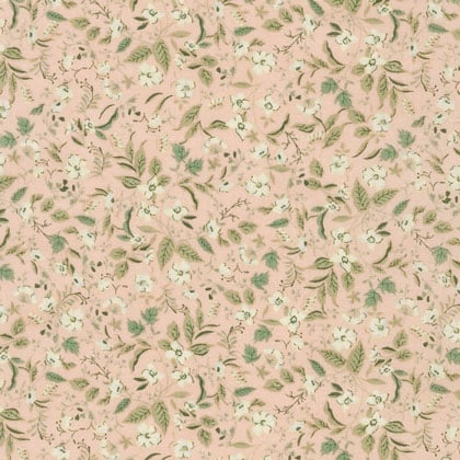 Petite Nostalgia Lawn: Fleurs on Pink 45x110cm.