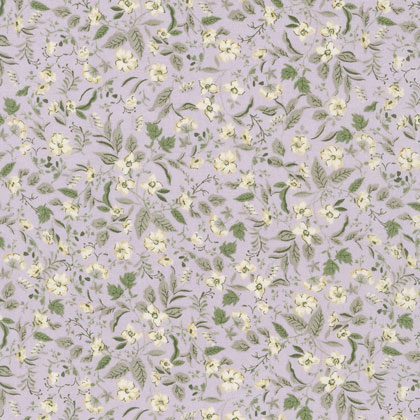 Petite Nostalgia Lawn: Fleurs on Iris 45x110cm.