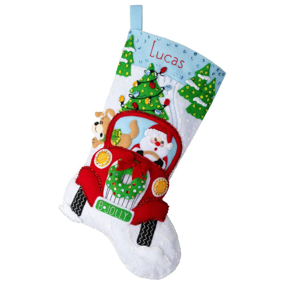 Jolly Deliveries Felt Stocking Applique From Bucilla - Bucilla