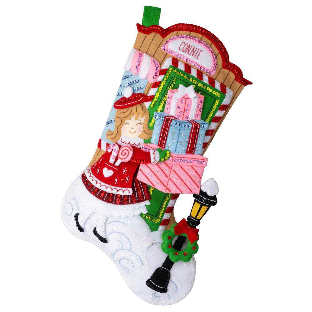 Last minute Gifts Felt Stocking Applique From Bucilla - Bucilla - Kits -  Casa Cenina