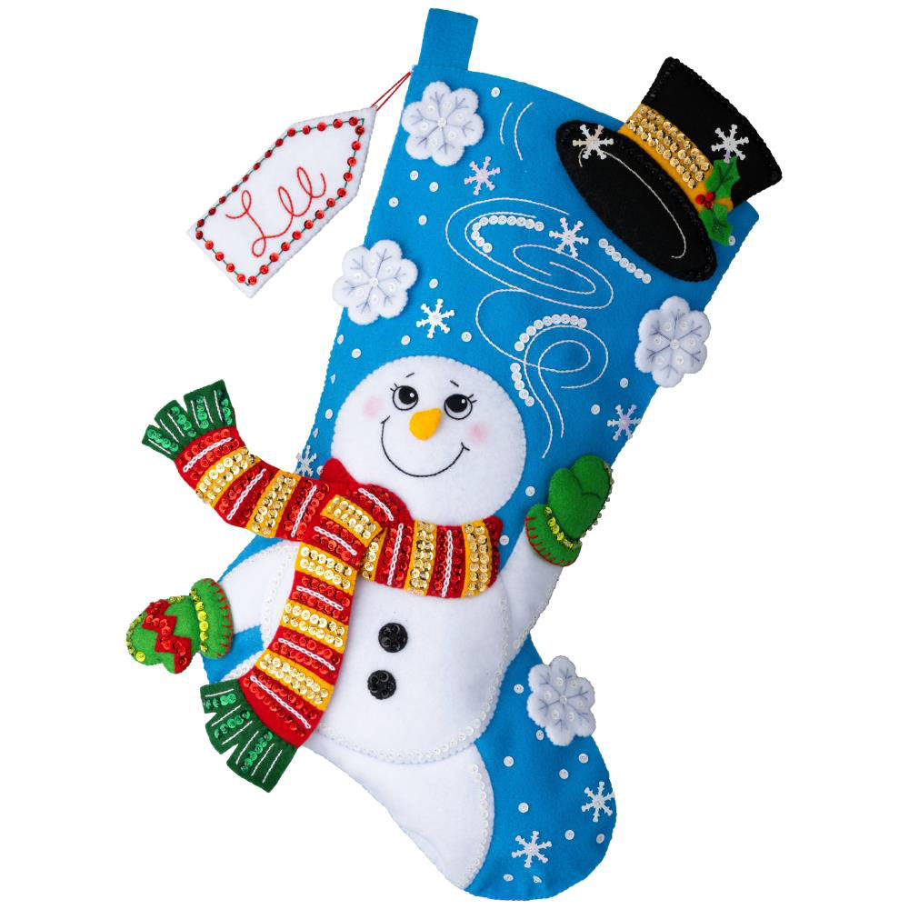 19 Inch Hanging Christmas Stocking Kits Felt Applique Classic