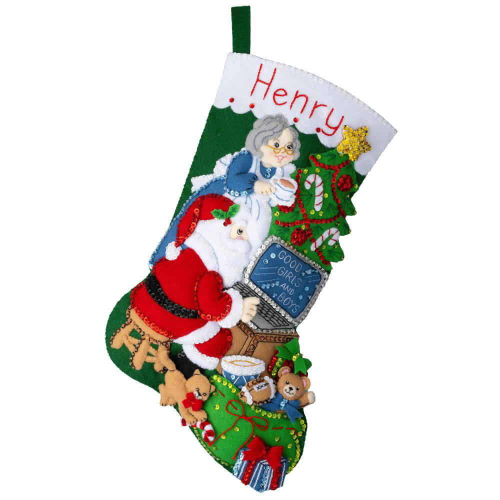 Classic Christmas Felt Stocking Applique From Bucilla - Bucilla - Kits -  Casa Cenina