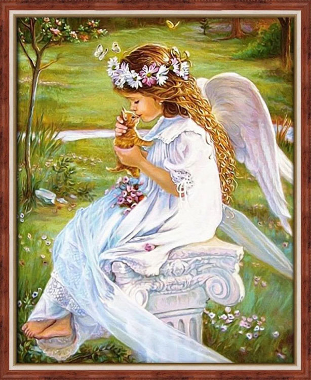 Angel with a Rabbit From Artibalta - Diamond Painting - Kits