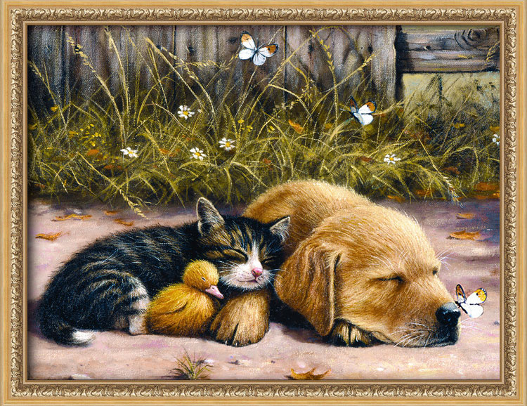 Puppies Dog Diamond Painting Cute House Displays Embroidery