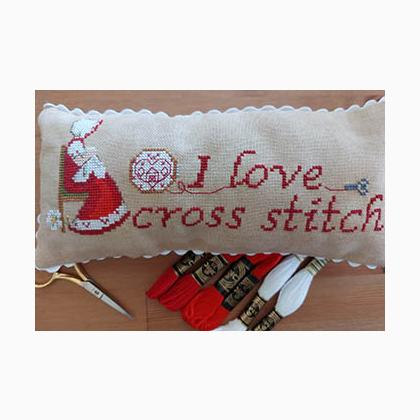 I Love Cross Stitch Pillow