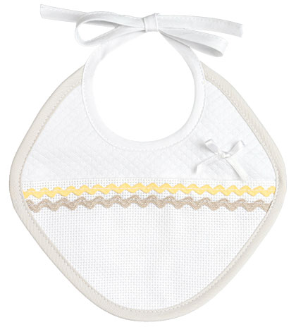 Rhombus Baby Bib - Baby Bear - Dove-Grey