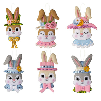 Felt Ornaments Applique Kit - Easter Bonnet Parade