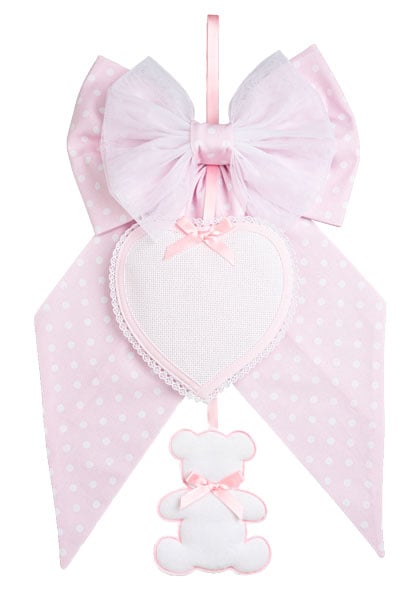 Birth Ribbon - Pois Baby Bear - Pink